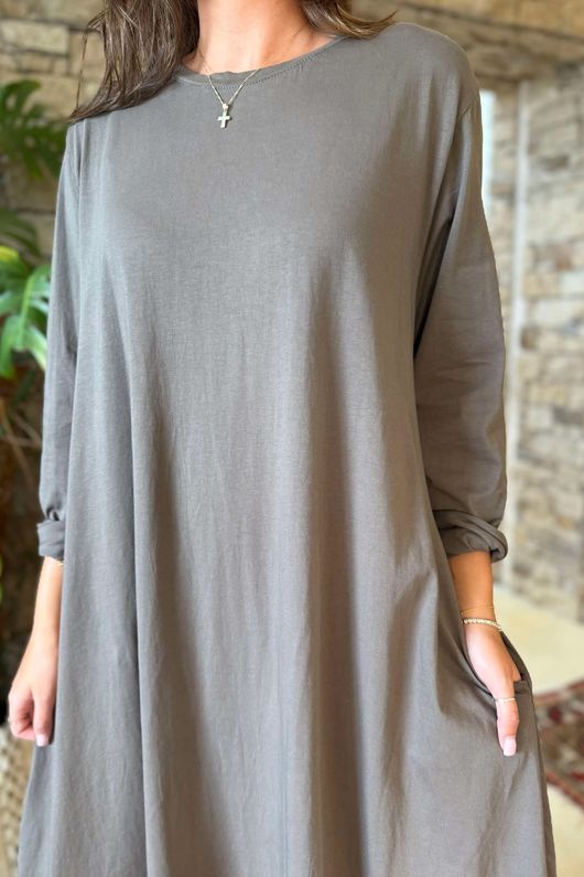 Made in Italy Oscar Midaxi Swing Dress Mocha /9 =